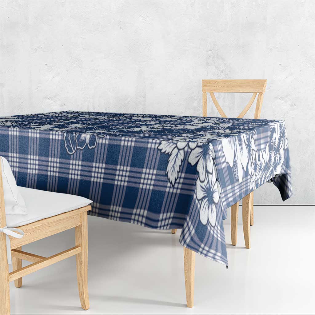 Hibiscus Pakala Cobalt Blue Royal Tablecloth Tropical Floral Stylized LT01 - Polynesian Pride