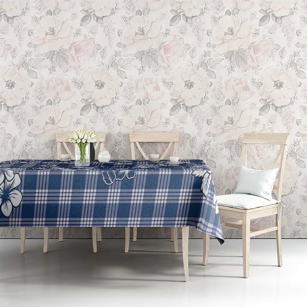 Hibiscus Pakala Cobalt Blue Royal Tablecloth Tropical Floral Stylized LT01 - Polynesian Pride