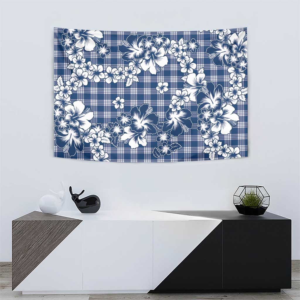 Hibiscus Pakala Cobalt Blue Royal Tapestry Tropical Floral Stylized LT01 - Polynesian Pride