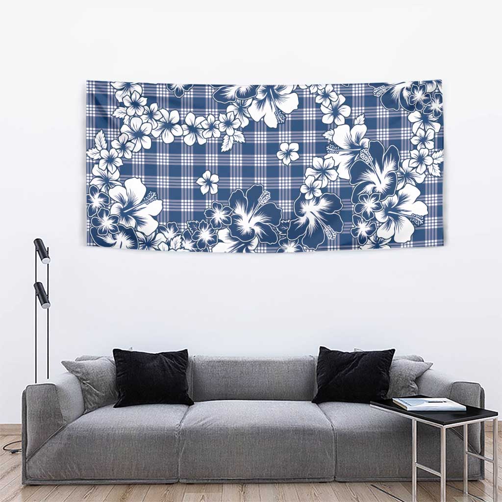 Hibiscus Pakala Cobalt Blue Royal Tapestry Tropical Floral Stylized LT01 - Polynesian Pride