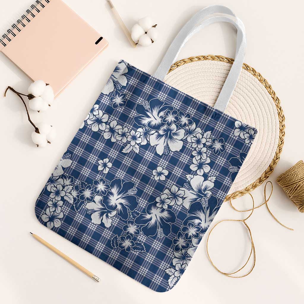 Hibiscus Pakala Cobalt Blue Royal Tote Bag Tropical Floral Stylized - Polynesian Pride