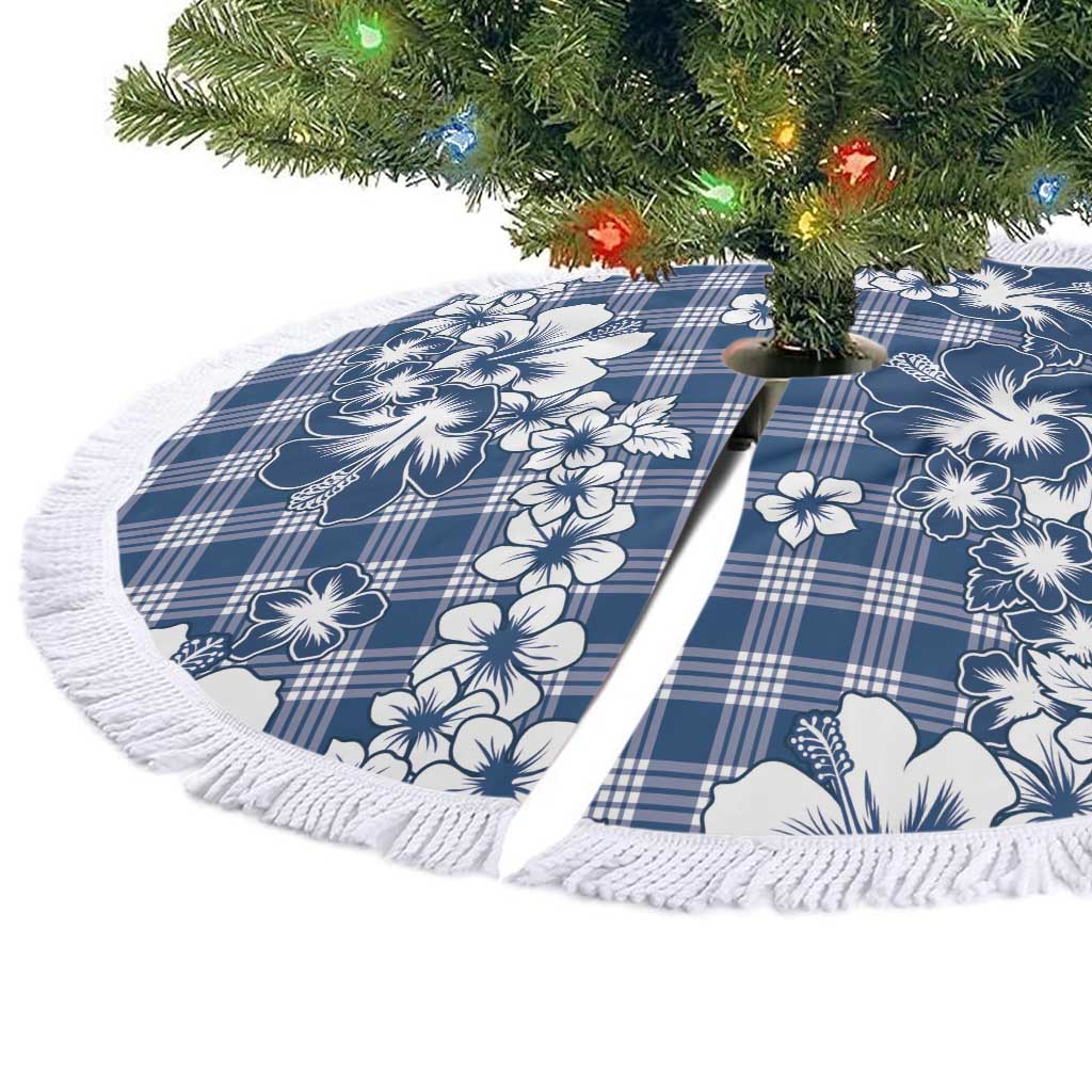 Hibiscus Pakala Cobalt Blue Royal Tree Skirt Tropical Floral Stylized - Polynesian Pride