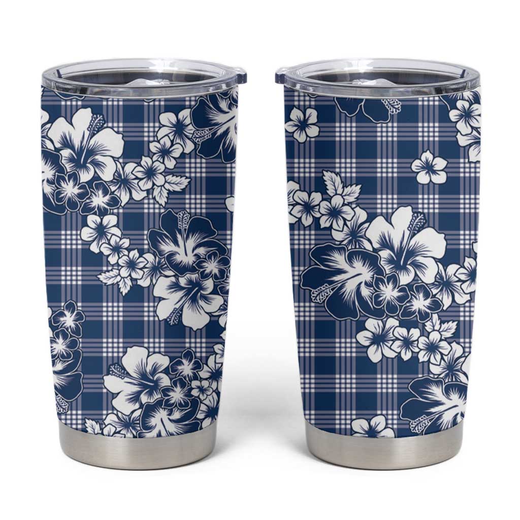 Hibiscus Pakala Cobalt Blue Royal Tumbler Cup Tropical Floral Stylized - Polynesian Pride