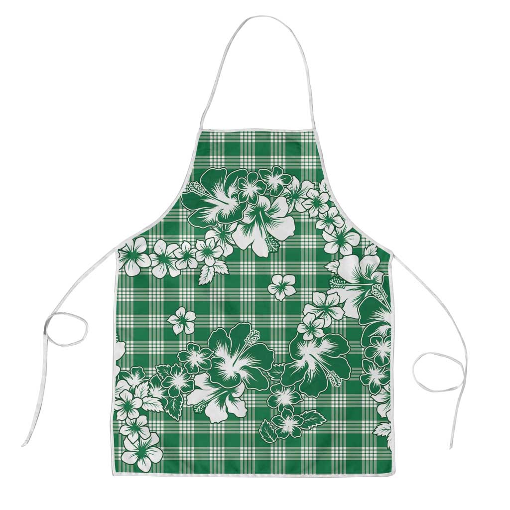 Hibiscus Pakala Emerald Green Apron Tropical Floral Stylized - Polynesian Pride