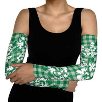 Hibiscus Pakala Emerald Green Arm Sleeves Tropical Floral Stylized - Polynesian Pride