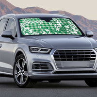 Hibiscus Pakala Emerald Green Auto Sun Shade Tropical Floral Stylized - Polynesian Pride