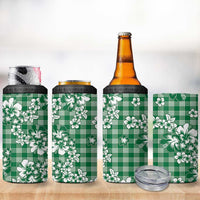Hibiscus Pakala Emerald Green 4 in 1 Can Cooler Tumbler Tropical Floral Stylized - Polynesian Pride