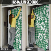 Hibiscus Pakala Emerald Green Door Cover Tropical Floral Stylized - Polynesian Pride