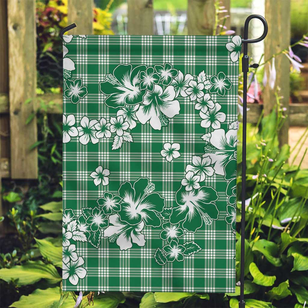 Hibiscus Pakala Emerald Green Garden Flag Tropical Floral Stylized LT01 Garden Flag Green - Polynesian Pride