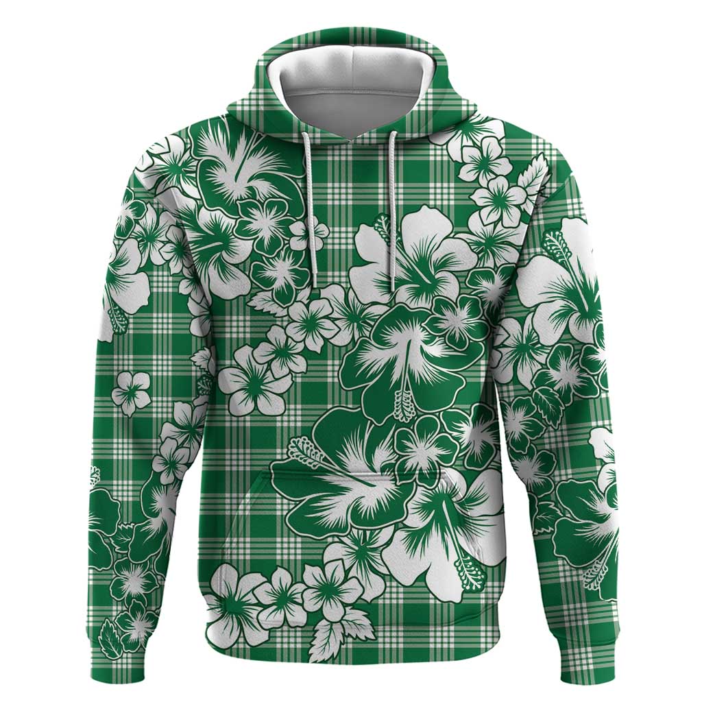 Hibiscus Pakala Emerald Green Hoodie Tropical Floral Stylized - Polynesian Pride