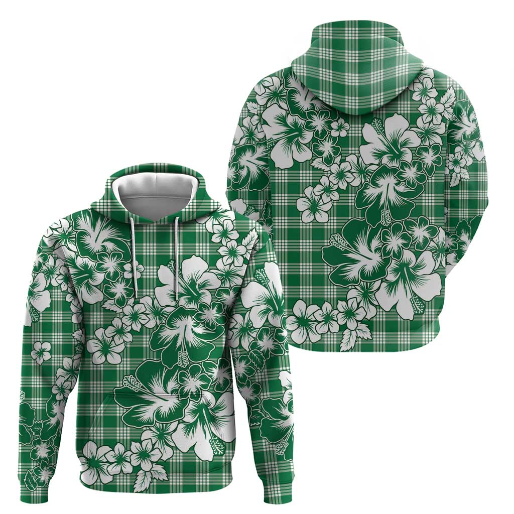 Hibiscus Pakala Emerald Green Hoodie Tropical Floral Stylized - Polynesian Pride