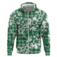Hibiscus Pakala Emerald Green Hoodie Tropical Floral Stylized - Polynesian Pride