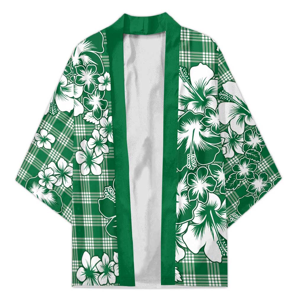 Hibiscus Pakala Emerald Green Kimono Tropical Floral Stylized LT01 Unisex Green - Polynesian Pride