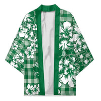 Hibiscus Pakala Emerald Green Kimono Tropical Floral Stylized LT01 Unisex Green - Polynesian Pride