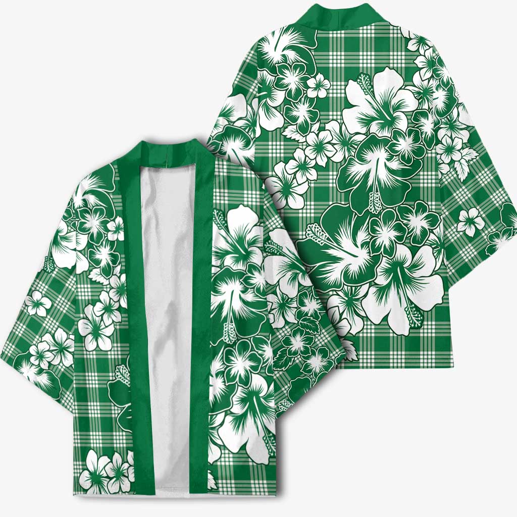 Hibiscus Pakala Emerald Green Kimono Tropical Floral Stylized LT01 - Polynesian Pride