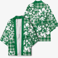 Hibiscus Pakala Emerald Green Kimono Tropical Floral Stylized LT01 - Polynesian Pride