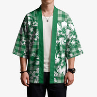 Hibiscus Pakala Emerald Green Kimono Tropical Floral Stylized LT01 - Polynesian Pride