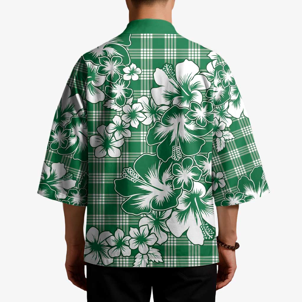 Hibiscus Pakala Emerald Green Kimono Tropical Floral Stylized LT01 - Polynesian Pride