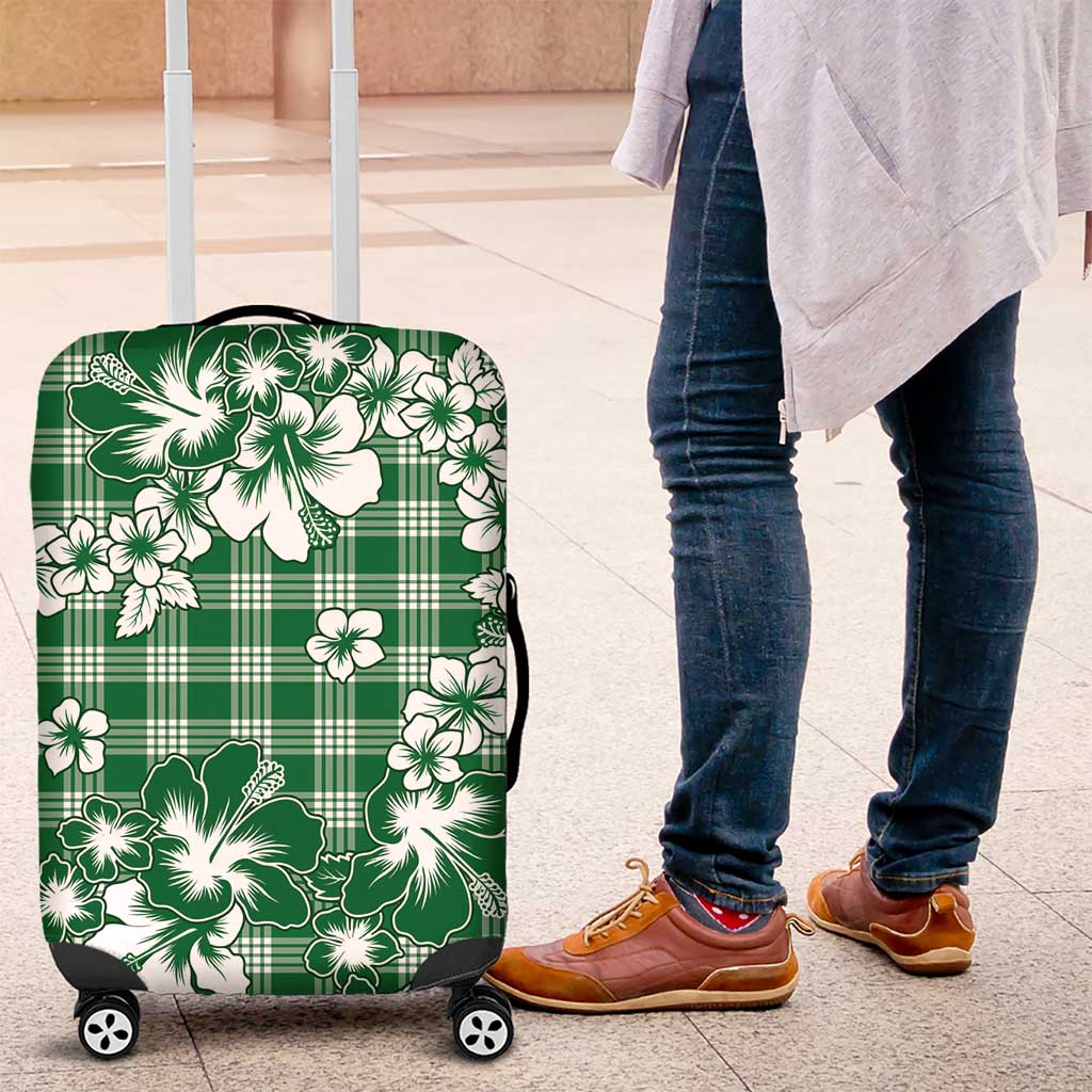 Hibiscus Pakala Emerald Green Luggage Cover Tropical Floral Stylized LT01 Green - Polynesian Pride