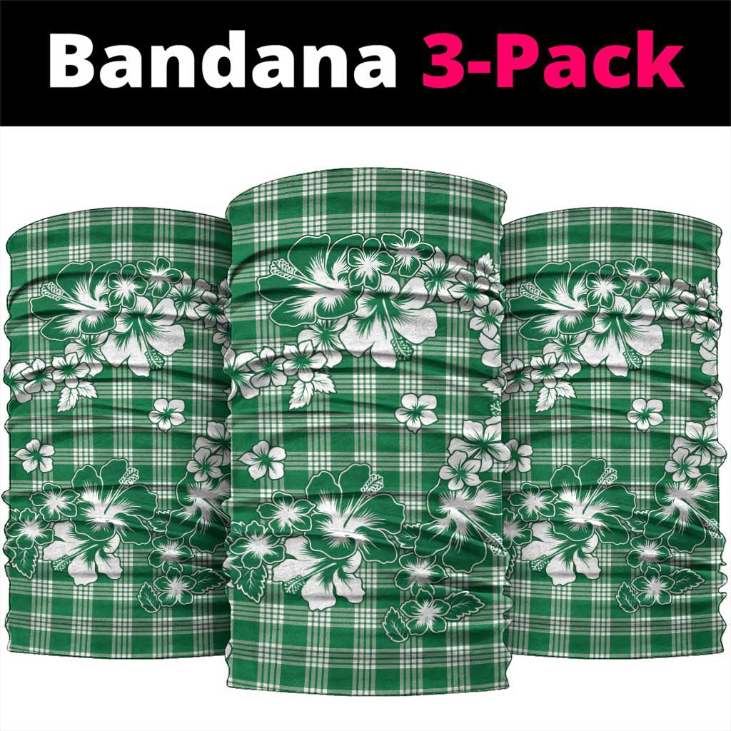 Hibiscus Pakala Emerald Green Neck Gaiter Tropical Floral Stylized - Polynesian Pride