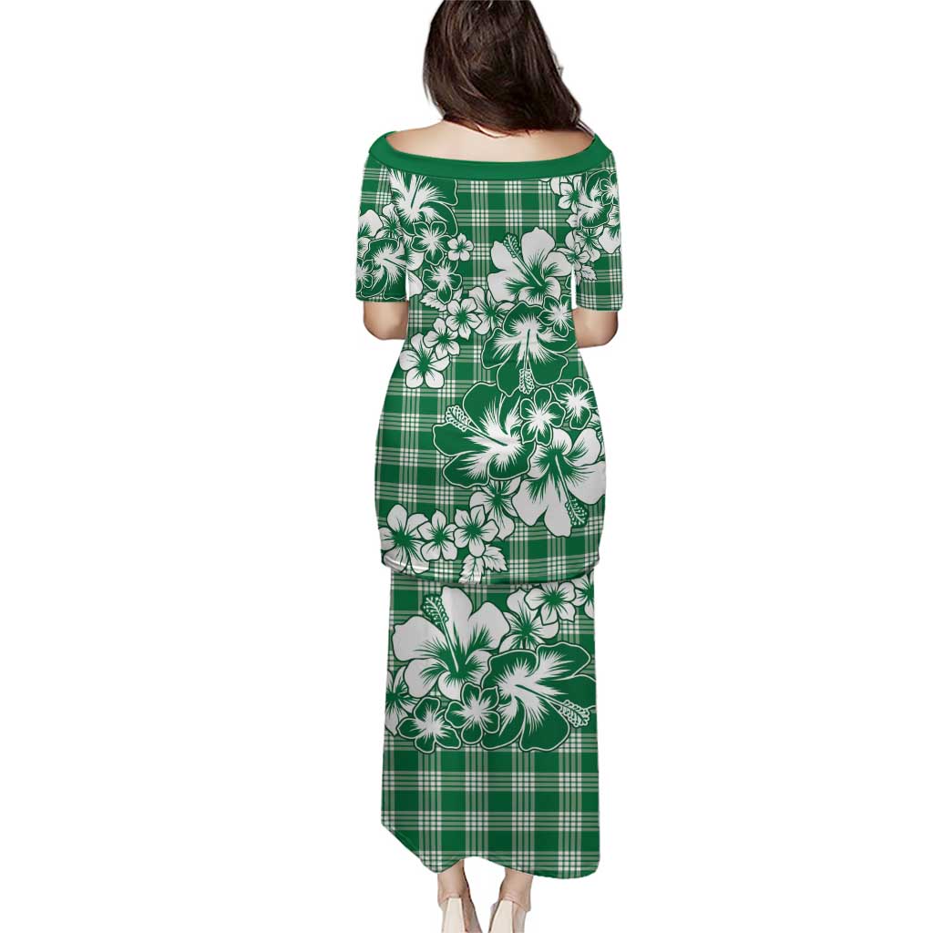 Hibiscus Pakala Emerald Green Puletasi Tropical Floral Stylized LT01 - Polynesian Pride