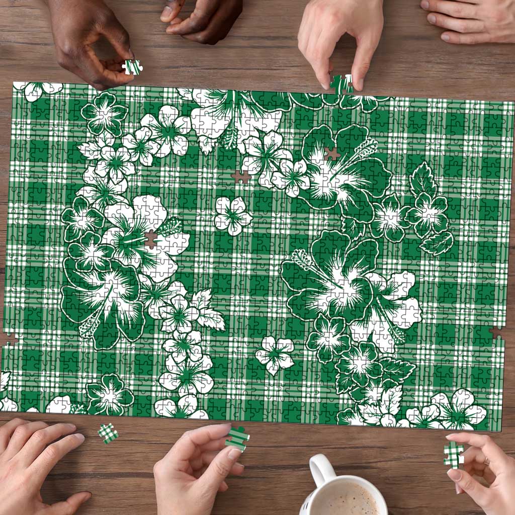 Hibiscus Pakala Emerald Green Puzzle Tropical Floral Stylized LT01 - Polynesian Pride