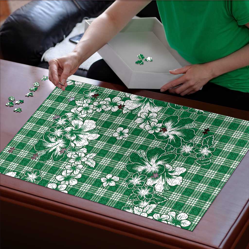 Hibiscus Pakala Emerald Green Puzzle Tropical Floral Stylized LT01 - Polynesian Pride