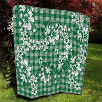 Hibiscus Pakala Emerald Green Quilt Tropical Floral Stylized - Polynesian Pride