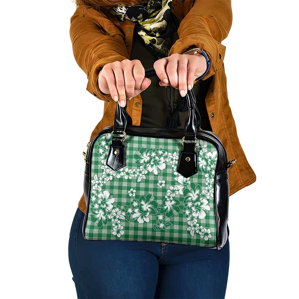 Hibiscus Pakala Emerald Green Shoulder Handbag Tropical Floral Stylized LT01 One Size Green - Polynesian Pride