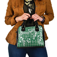 Hibiscus Pakala Emerald Green Shoulder Handbag Tropical Floral Stylized - Polynesian Pride
