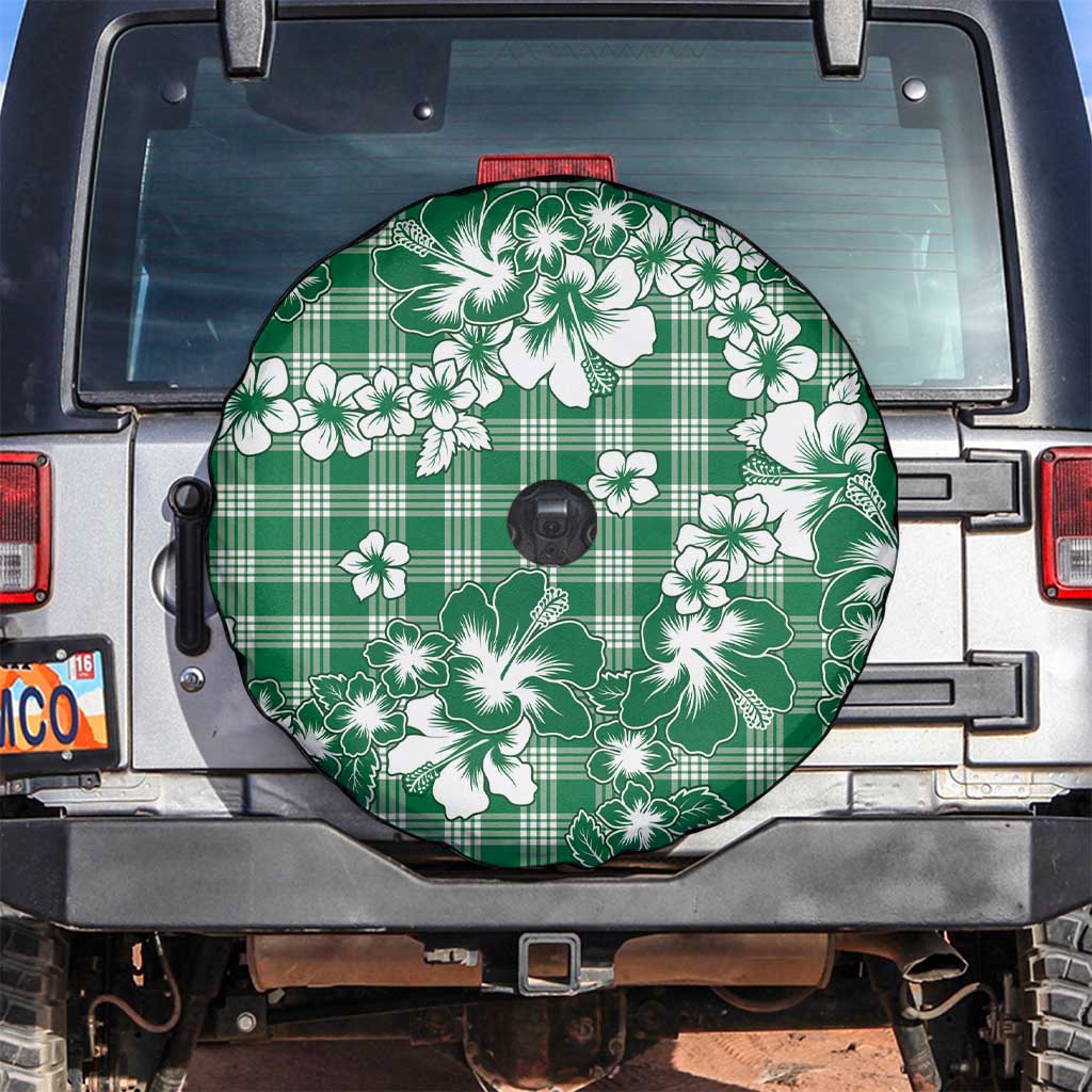 Hibiscus Pakala Emerald Green Spare Tire Cover Tropical Floral Stylized LT01 Green - Polynesian Pride