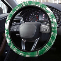 Hibiscus Pakala Emerald Green Steering Wheel Cover Tropical Floral Stylized LT01 - Polynesian Pride