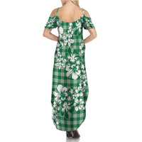 Hibiscus Pakala Emerald Green Summer Maxi Dress Tropical Floral Stylized LT01 - Polynesian Pride