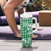 Hibiscus Pakala Emerald Green Tumbler With Handle Tropical Floral Stylized LT01 - Polynesian Pride