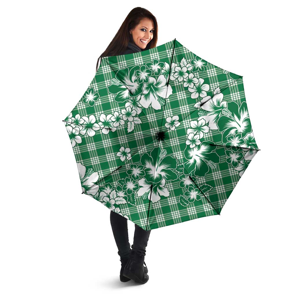 Hibiscus Pakala Emerald Green Umbrella Tropical Floral Stylized - Polynesian Pride