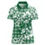 Hibiscus Pakala Emerald Green Women Polo Shirt Tropical Floral Stylized - Polynesian Pride
