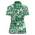 Hibiscus Pakala Emerald Green Women Polo Shirt Tropical Floral Stylized - Polynesian Pride