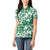 Hibiscus Pakala Emerald Green Women Polo Shirt Tropical Floral Stylized - Polynesian Pride