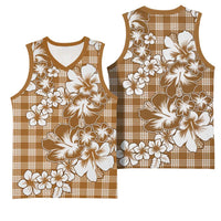 Hibiscus Pakala Bronze Brown Basketball Jersey Tropical Floral Stylized - Polynesian Pride