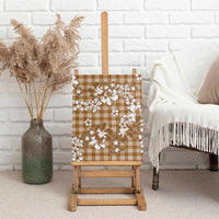 Hibiscus Pakala Bronze Brown Canvas Wall Art Tropical Floral Stylized LT01 - Polynesian Pride