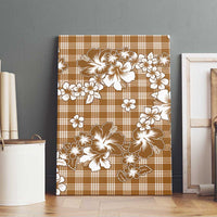 Hibiscus Pakala Bronze Brown Canvas Wall Art Tropical Floral Stylized LT01 - Polynesian Pride