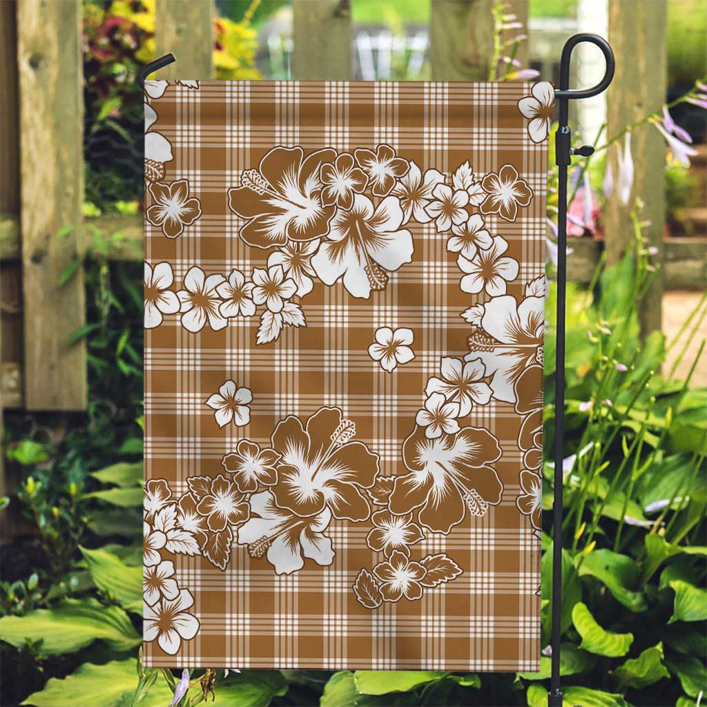 Hibiscus Pakala Bronze Brown Garden Flag Tropical Floral Stylized LT01 Garden Flag Brown - Polynesian Pride