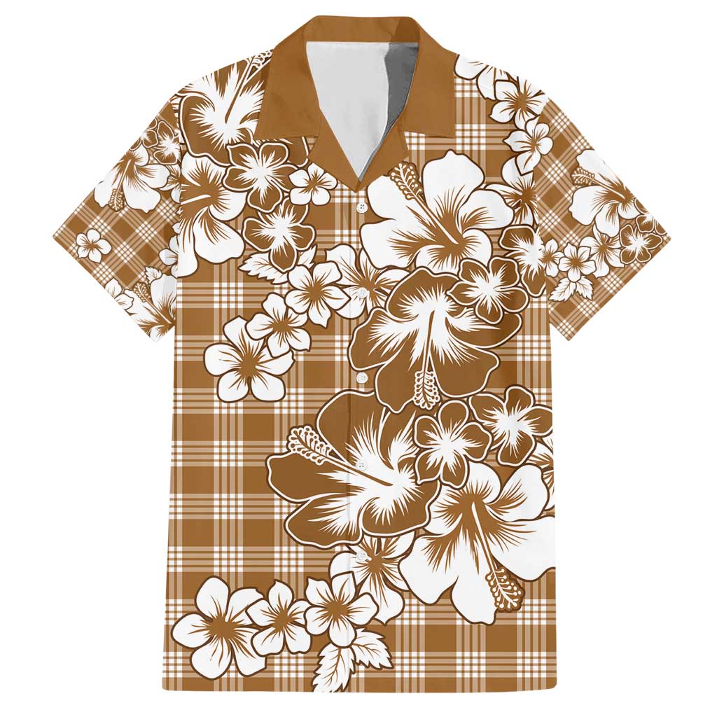 Hibiscus Pakala Bronze Brown Hawaiian Shirt Tropical Floral Stylized - Polynesian Pride