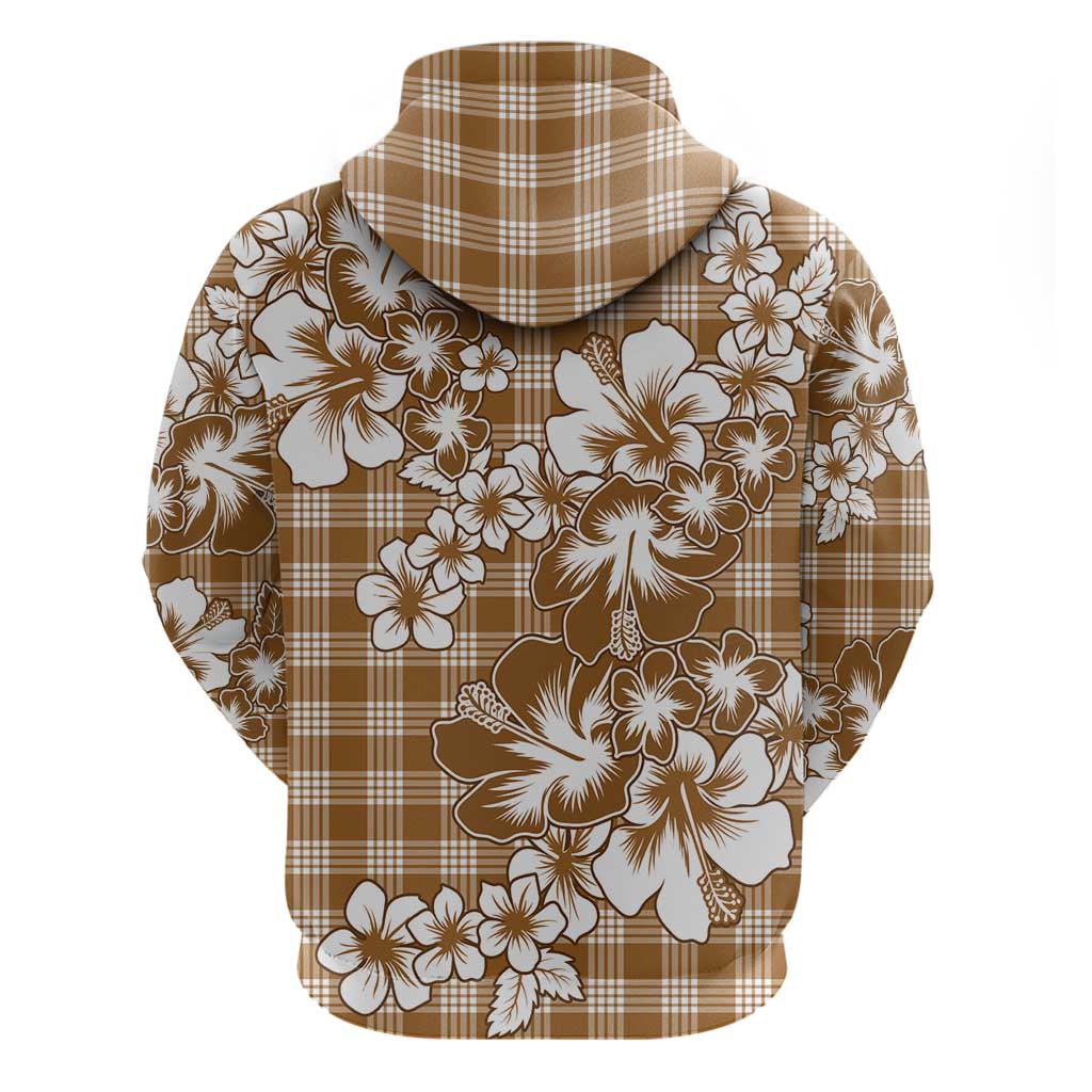 Hibiscus Pakala Bronze Brown Hoodie Tropical Floral Stylized - Polynesian Pride