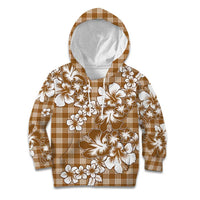 Hibiscus Pakala Bronze Brown Kid Hoodie Tropical Floral Stylized - Polynesian Pride
