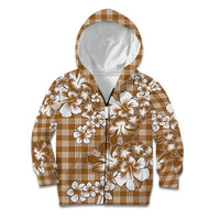 Hibiscus Pakala Bronze Brown Kid Hoodie Tropical Floral Stylized - Polynesian Pride