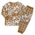 Hibiscus Pakala Bronze Brown Christmas Pajama Set Tropical Floral Stylized - Polynesian Pride