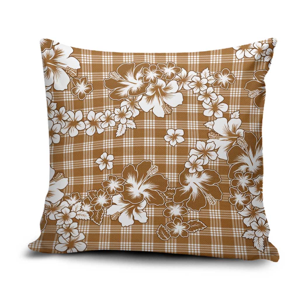 Hibiscus Pakala Bronze Brown Pillow Cover Tropical Floral Stylized LT01 Brown - Polynesian Pride