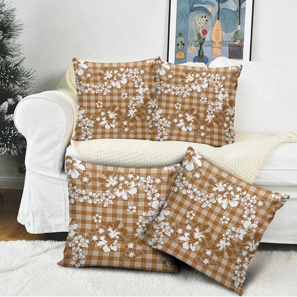 Hibiscus Pakala Bronze Brown Pillow Cover Tropical Floral Stylized LT01 - Polynesian Pride