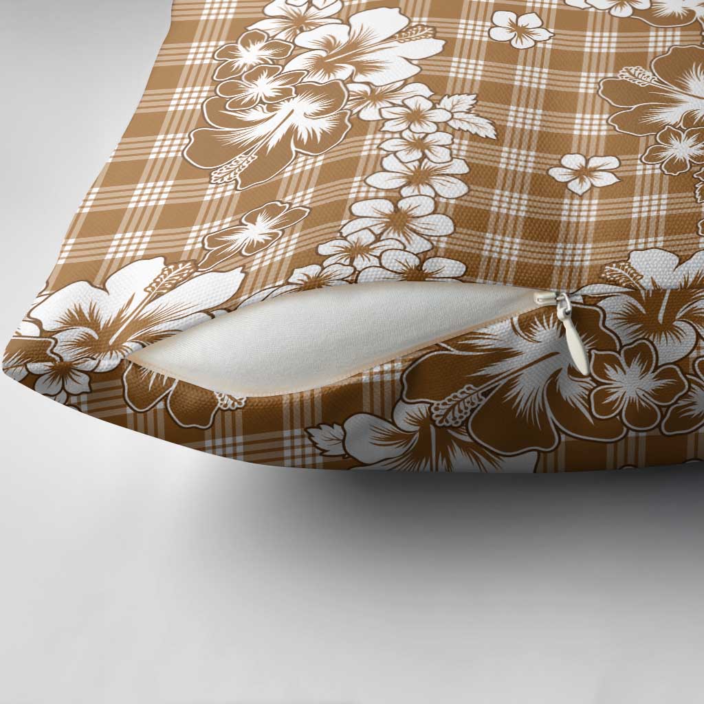Hibiscus Pakala Bronze Brown Pillow Cover Tropical Floral Stylized LT01 - Polynesian Pride